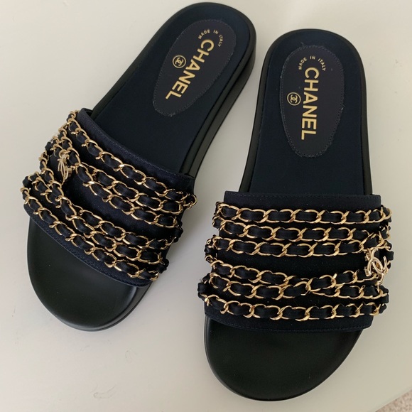 Gold chanel slides Clearance
